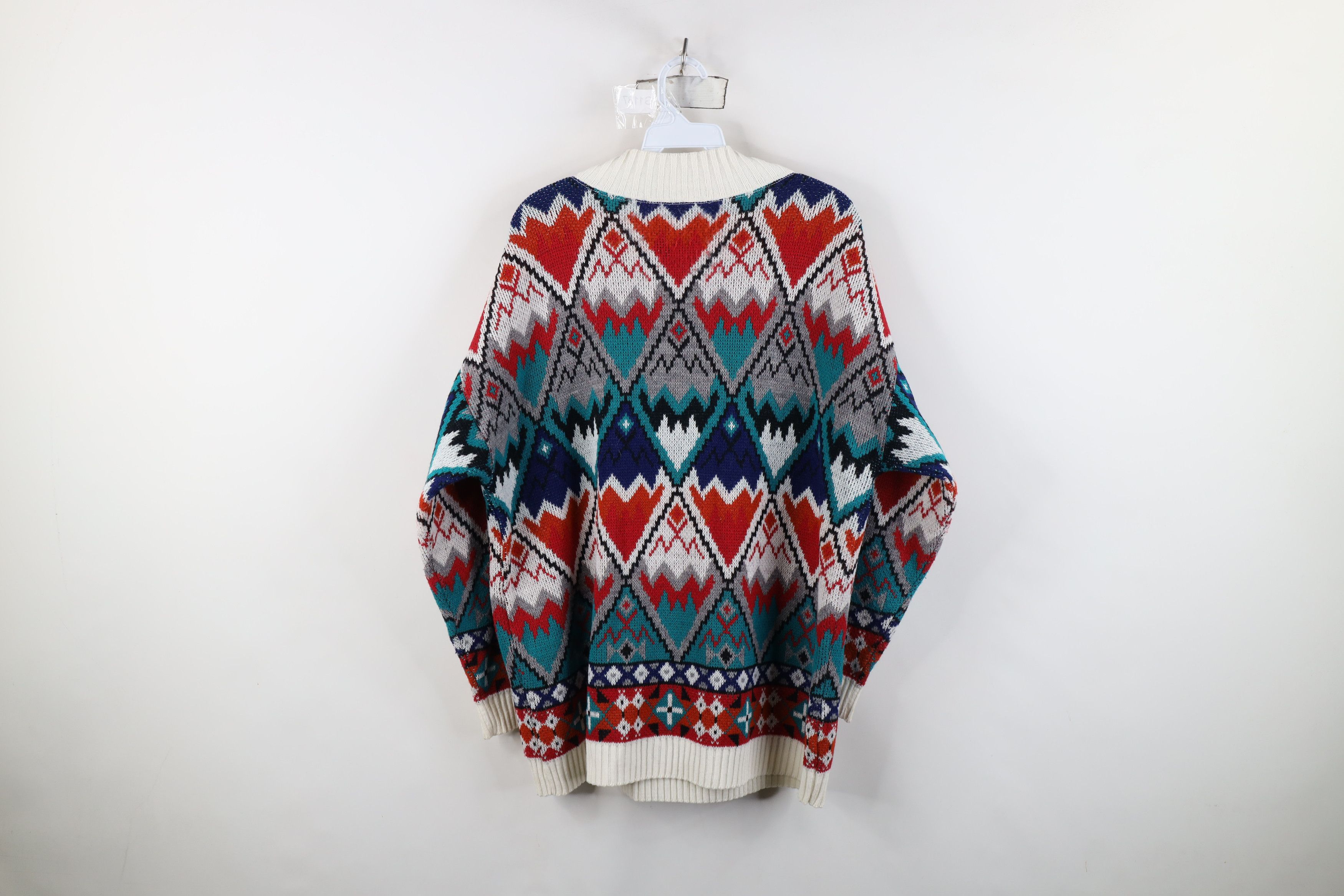Vintage Vintage 90s Streetwear Fair Isle Knit Mock Neck Sweater USA Size L / US 10 / IT 46 - 11 Thumbnail