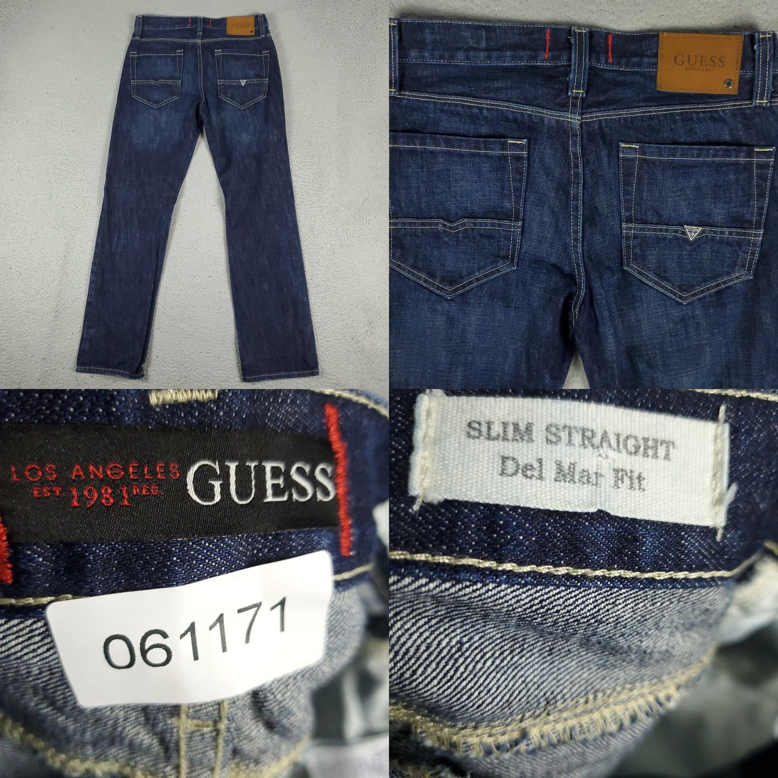 Guess GUESS Men's Jeans 29x30 Blue Distressed Slim Straight Denim Pants Size US 29 - 8 Thumbnail