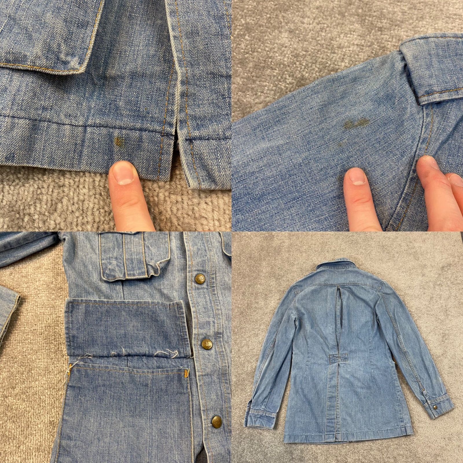 Lee VINTAGE Lee Storm Rider Women S-M Blue Cargo Denim Military Epaulet Snap USA 70s Size S / US 4 / IT 40 - 9 Thumbnail