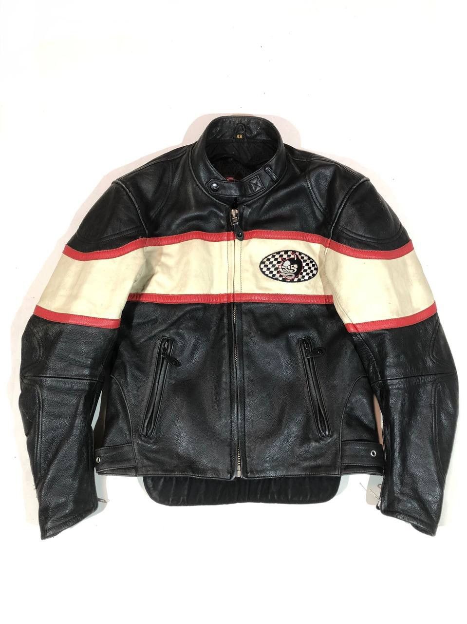 IXS Moto Leather Jacket Racing Vintage