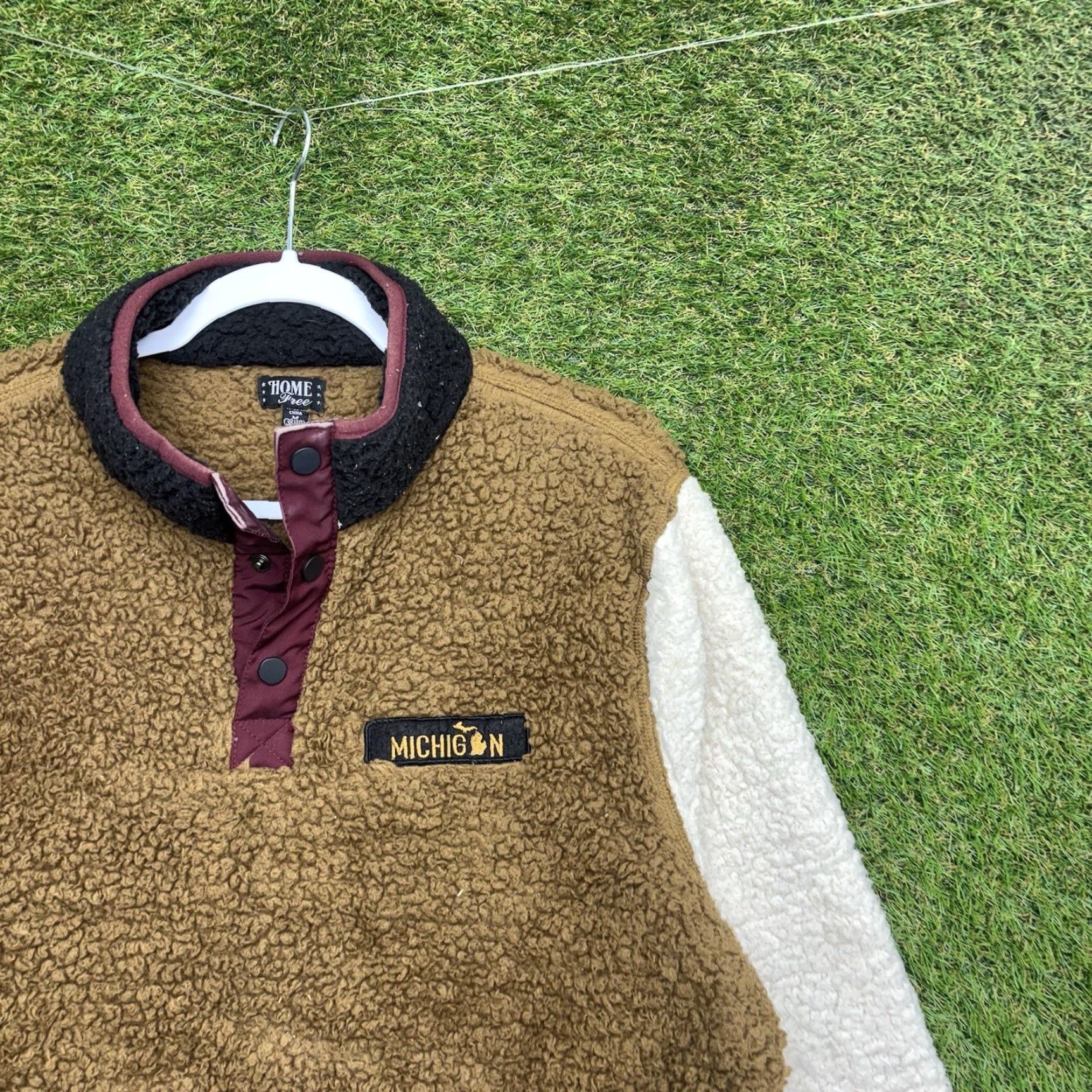 Vintage Home Free Mens Sweater Pullover Mock Neck Long Sleeve Fleece Geometric Logo Brown Size M Size US M / EU 48-50 / 2 - 2 Thumbnail