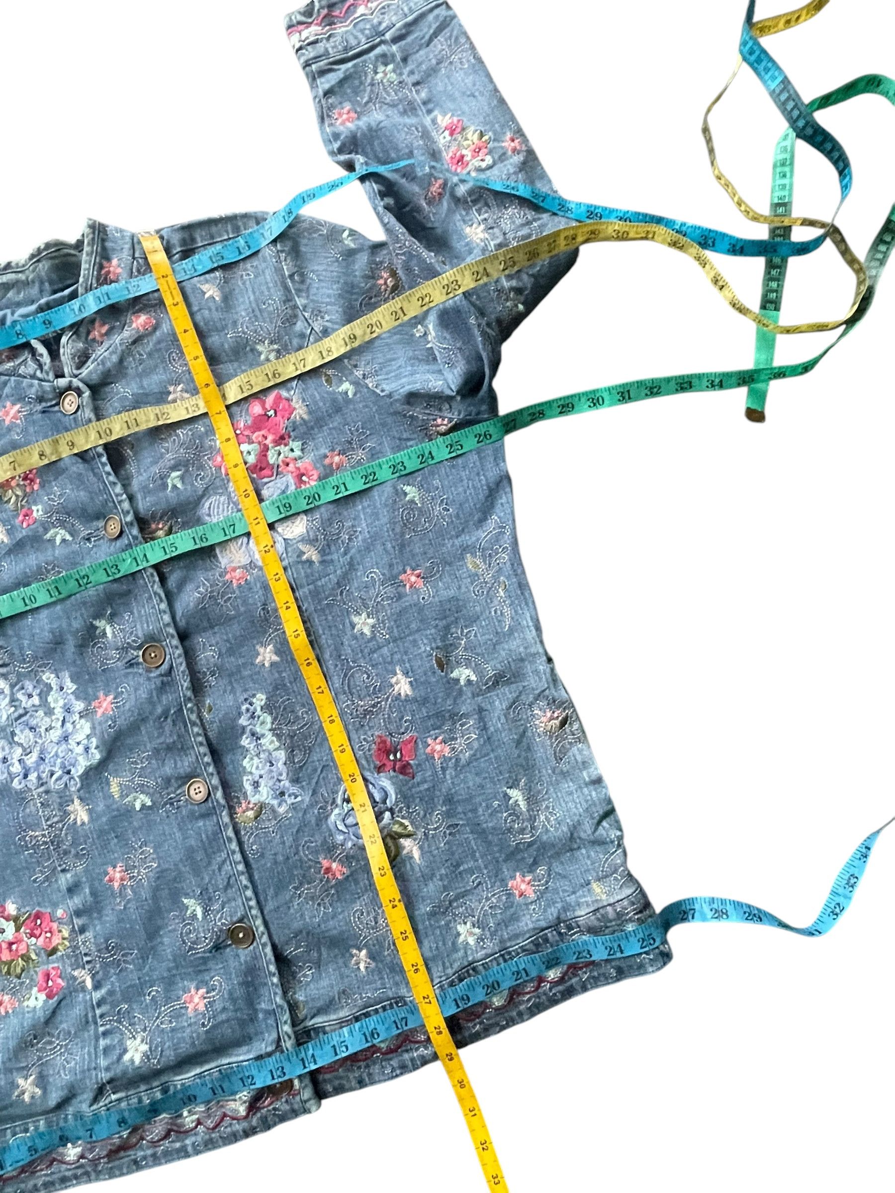 Denim & Co. Denim & Co Custom Emboiderey Denim Jacket Size XXL / US 16-18 / IT 52-54 - 8 Thumbnail