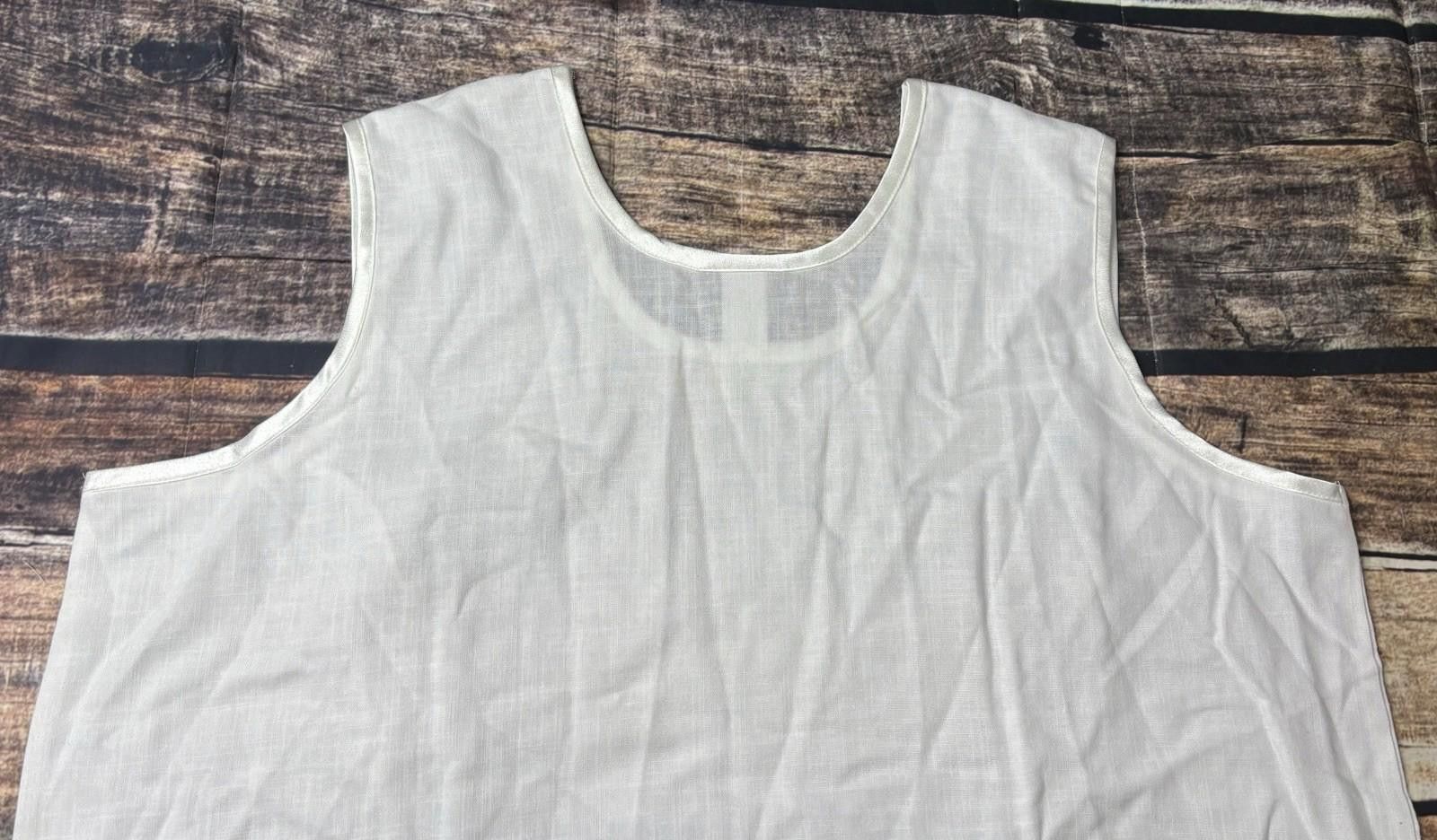 Other 80s Anthony Mark Hankins Tank Top Womens 3XL Linen USA Satin Size 3XL / US 20-22 - 6 Thumbnail
