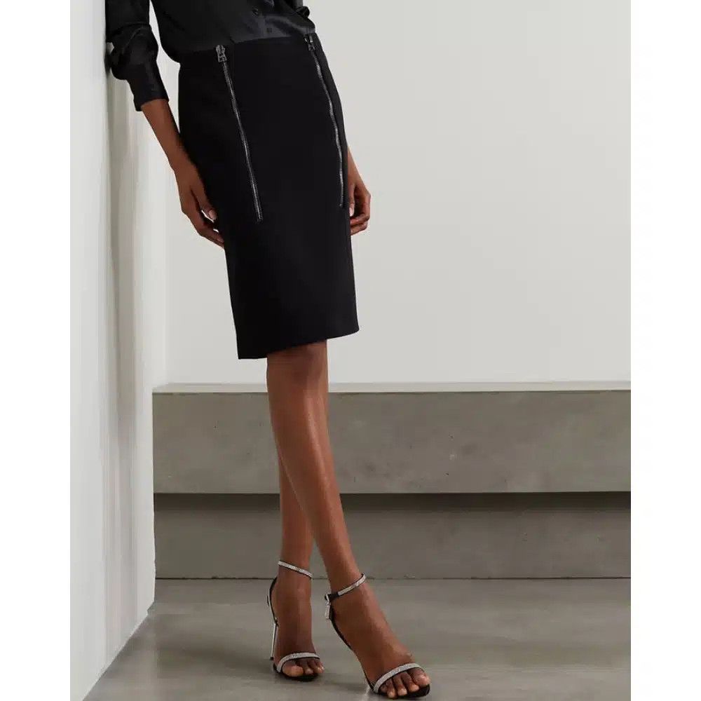Tom Ford o1loc1c1024 GC5693 Zipper Pencil Skirt in Black Size 27" / US 4 / IT 40 - 2 Thumbnail