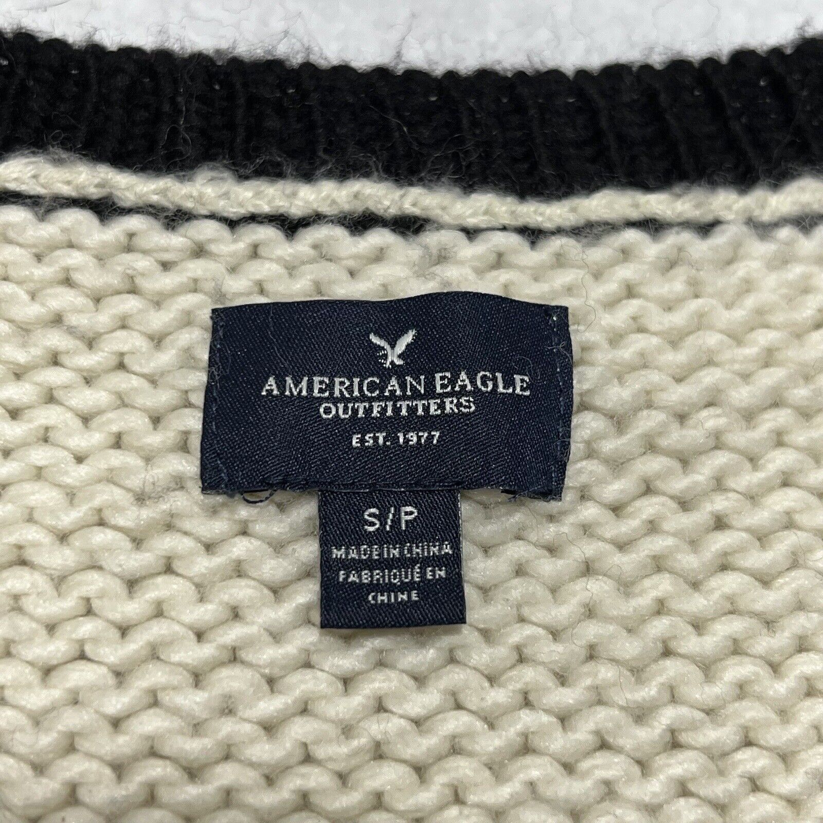 American Eagle Outfitters American Eagle Small Wool Blend Chunky Knit Striped Sweater Size S / US 4 / IT 40 - 3 Thumbnail