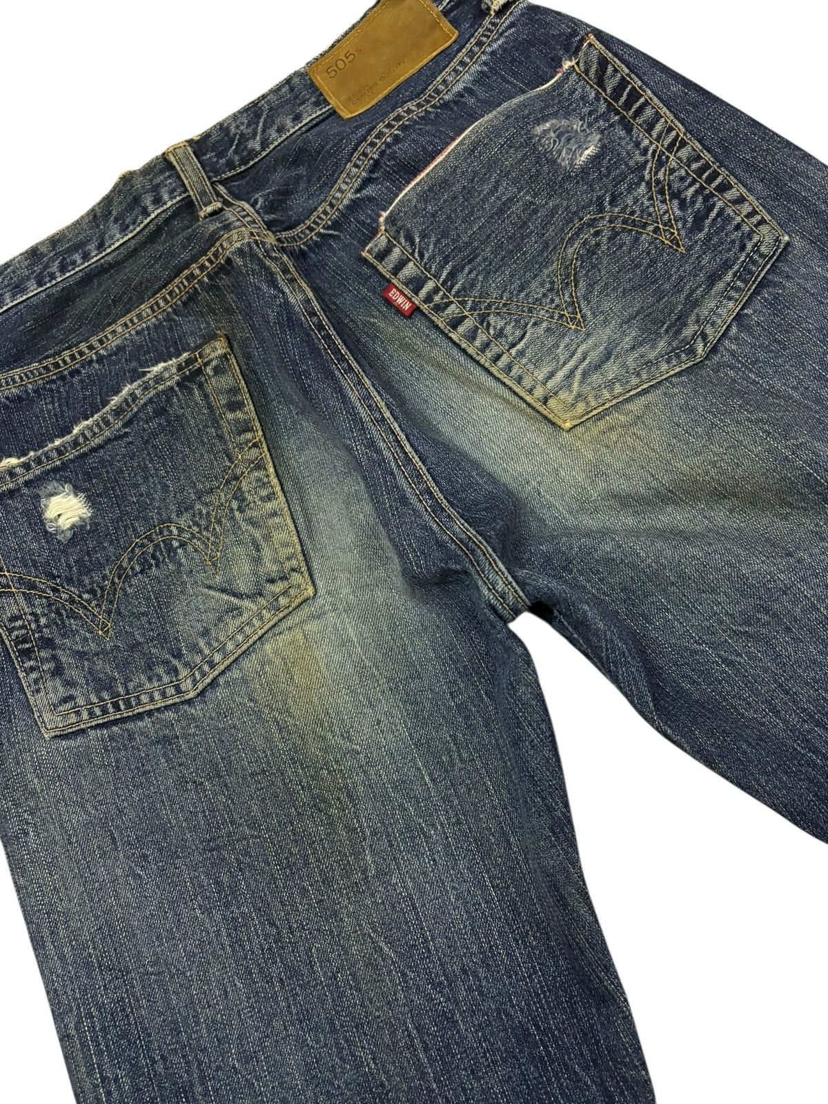 Edwin Vtg Edwin Japan 505 Selvedge Distressed Jeans Size US 28 / EU 44 - 9 Thumbnail