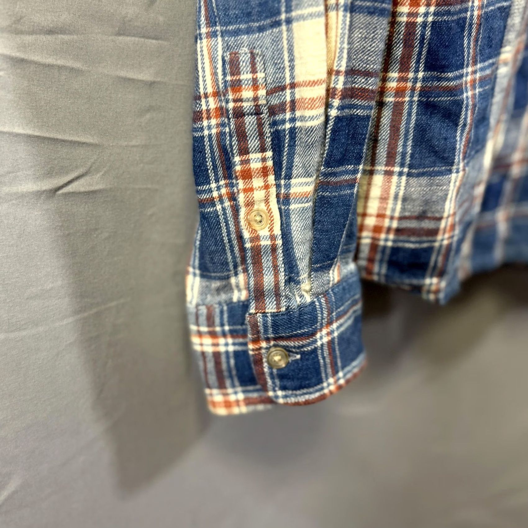 Marine Layer Marine Layer Shirt Mens Large Blue Plaid Button-Down Band Collar Long Sleeve Size US L / EU 52-54 / 3 - 4 Thumbnail