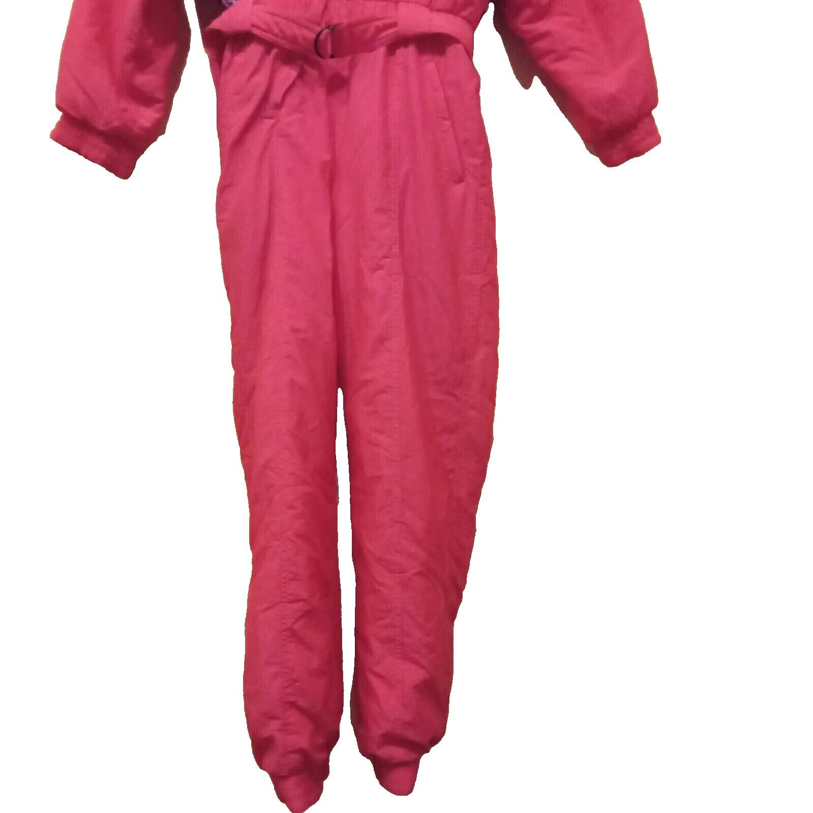 Other Vintage 80s Neon Pink One Piece Ski Suit Snowsuit Sz 36 Size XS / US 0-2 / IT 36-38 - 3 Thumbnail