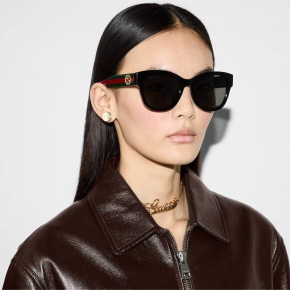 Gucci Gucci GG1866SK 001 Sunglasses Black Square Frame Size ONE SIZE - 2 Thumbnail