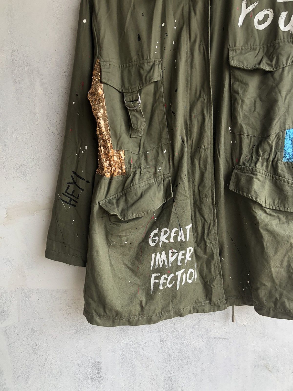 If Six Was Nine × Le Grande Bleu (L.G.B.) × Zara Poem Gothic Artwork Military Jacket Zara Punk Rock Style Size US M / EU 48-50 / 2 - 6 Thumbnail