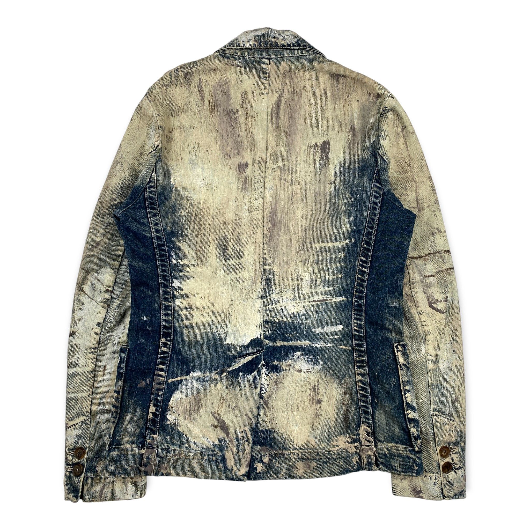 Kenzo Paint Splattered Denim Suit Jacket Size US M / EU 48-50 / 2 - 2 Thumbnail