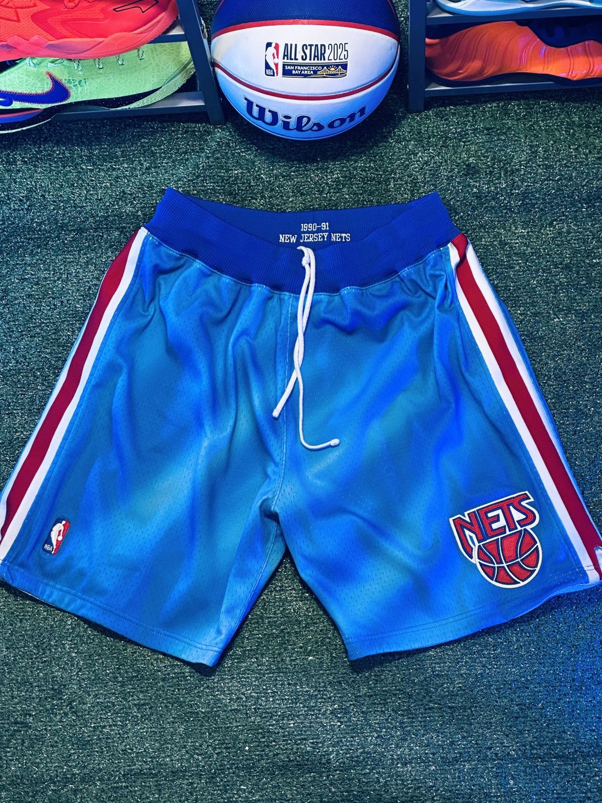 Mitchell & Ness 90-91 Mitchell & Ness New Jersey Nets Authentic Shorts Large Size US 35 - 3 Thumbnail