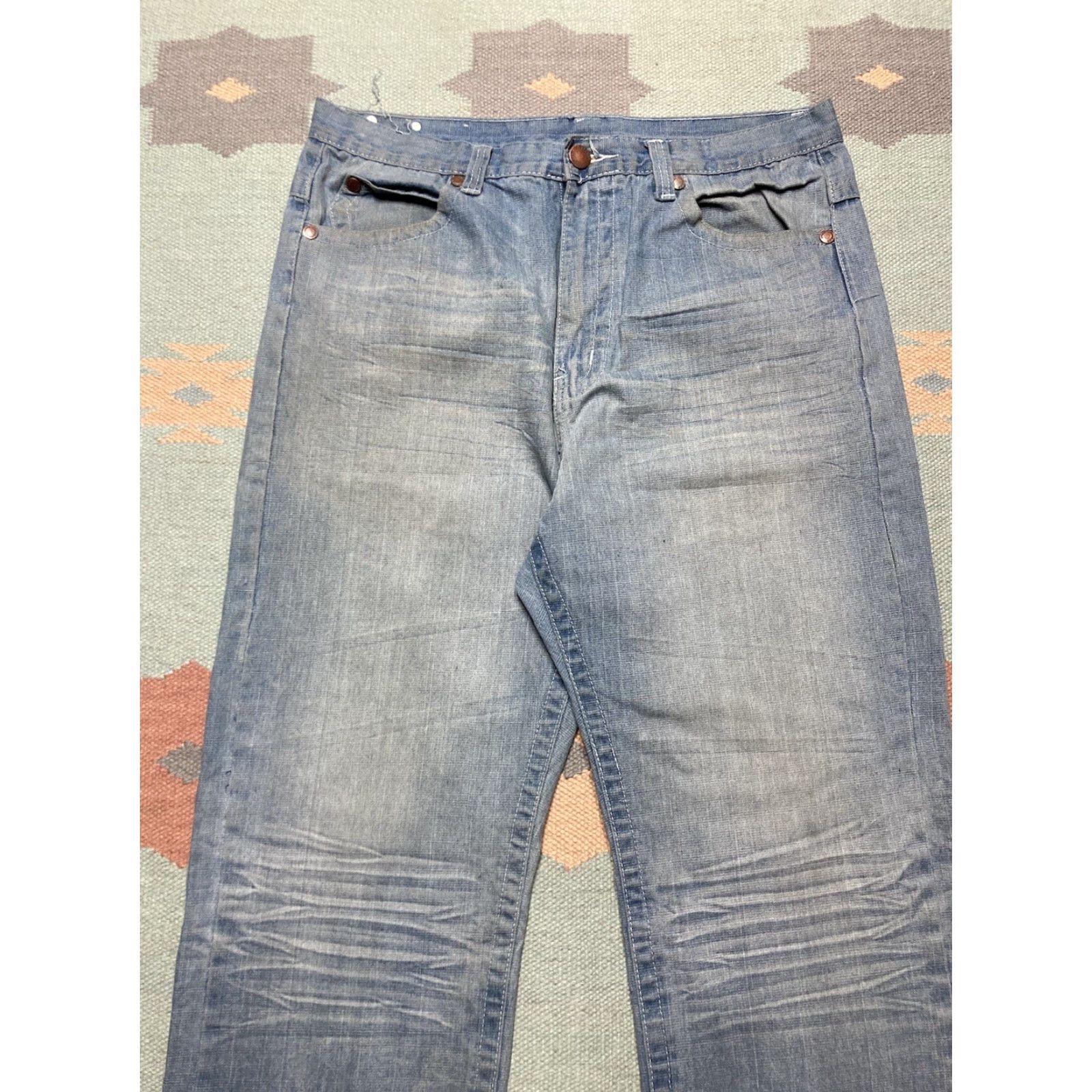 Express VINTAGE Brooklyn Xpress Baggy Jeans Embroidered Grunge 34x34 Men Blue INSEAM 34 Size US 34 / EU 50 - 7 Thumbnail
