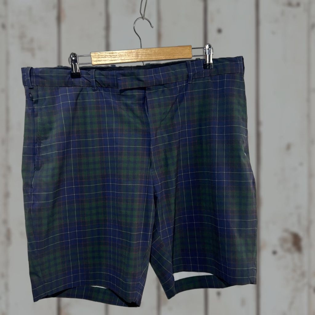 Ralph Lauren Ralph Lauren RLX Shorts Mens 40 Blue Green Tailored Fit Plaid Stretch Golf Chino Size US 40 / EU 56 - 1 Thumbnail