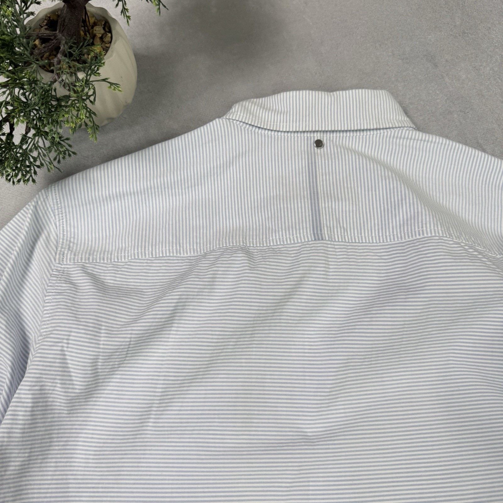 OAMC OAMC LS FRAME SHIRT Lo Blue/White Stripe/Flo Yellow Rigid Size US L / EU 52-54 / 3 - 14 Thumbnail