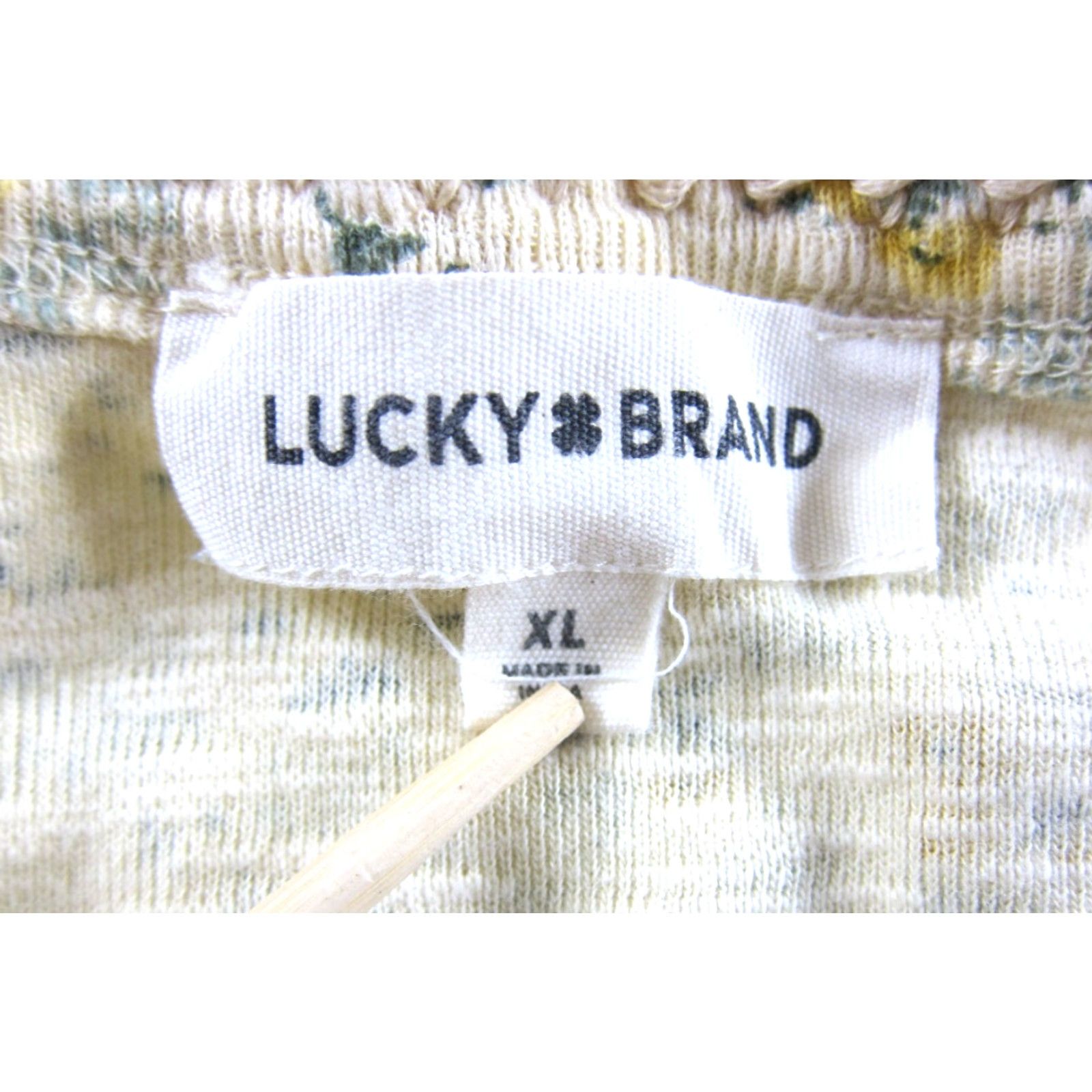 Lucky Brand Lucky Brand Yellow Green Yellow Floral Jersey Knit Short Sleeve Top Blouse XL Size XL / US 12-14 / IT 48-50 - 3 Thumbnail