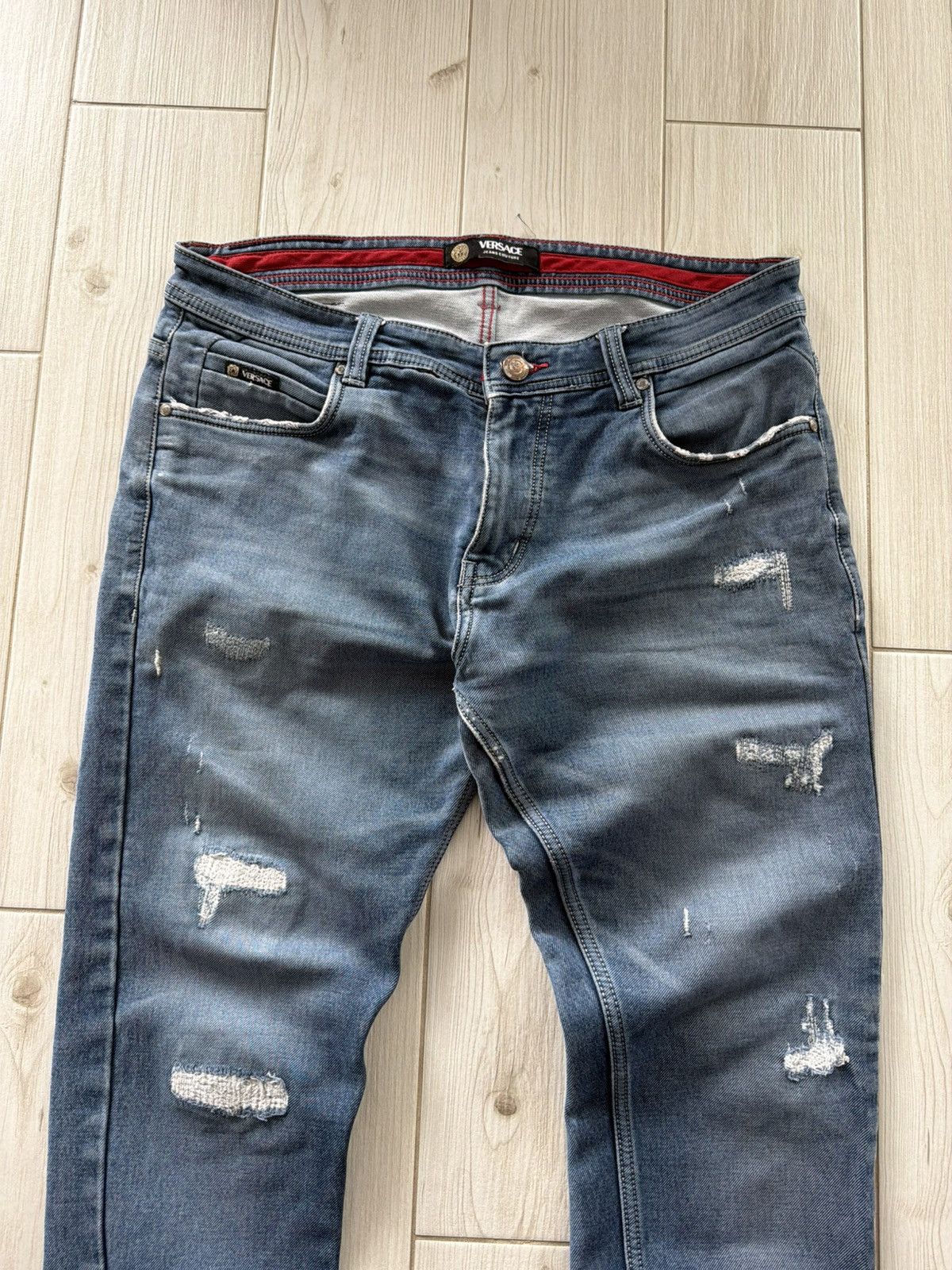 Versace Vintage Versace Classic Big Logo Baggy Jeans 90s Size US 36 / EU 52 - 8 Thumbnail