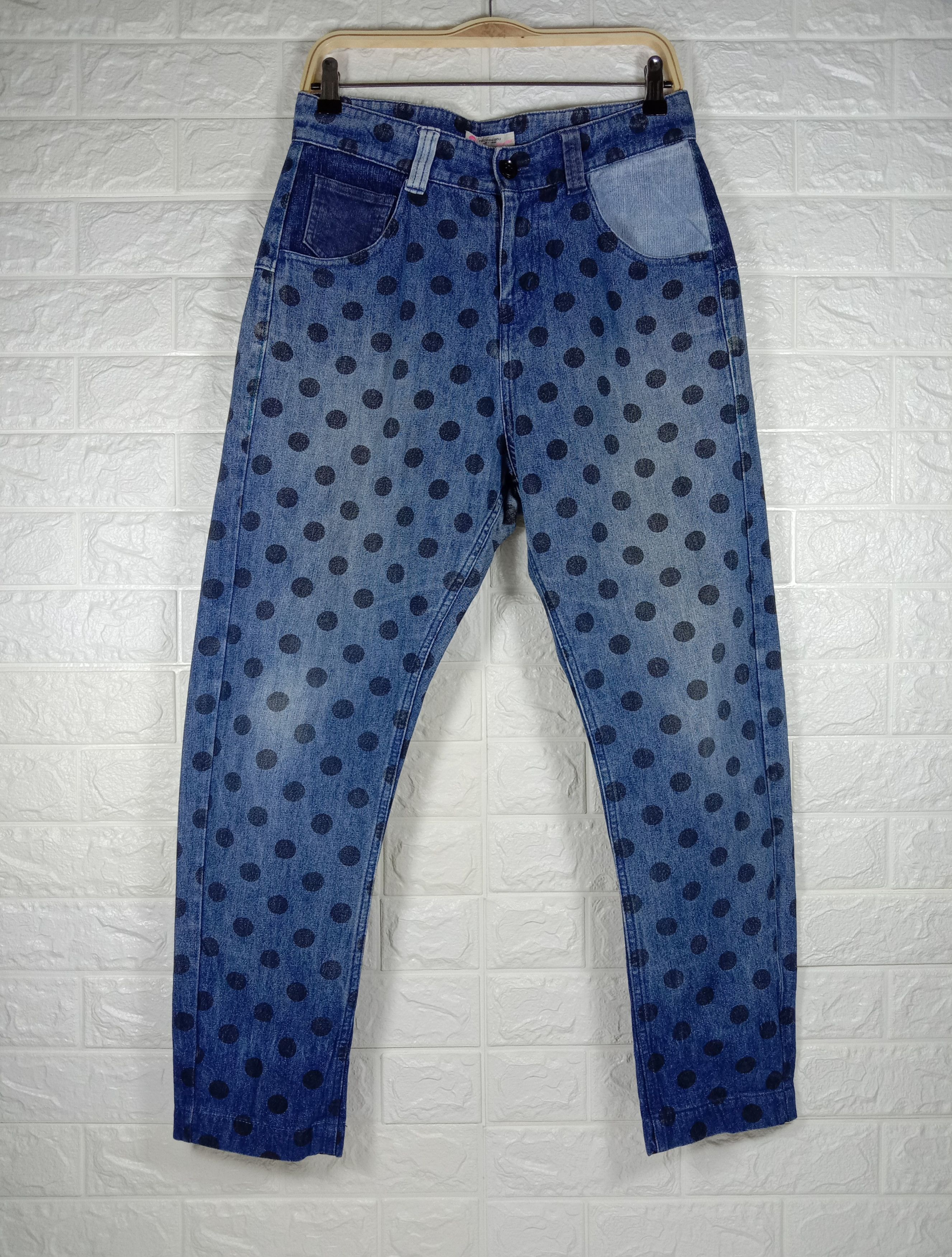Japanese Brand Vintage Japanese Pou Dou Dou Polkadot Jeans Size 31" - 5 Thumbnail