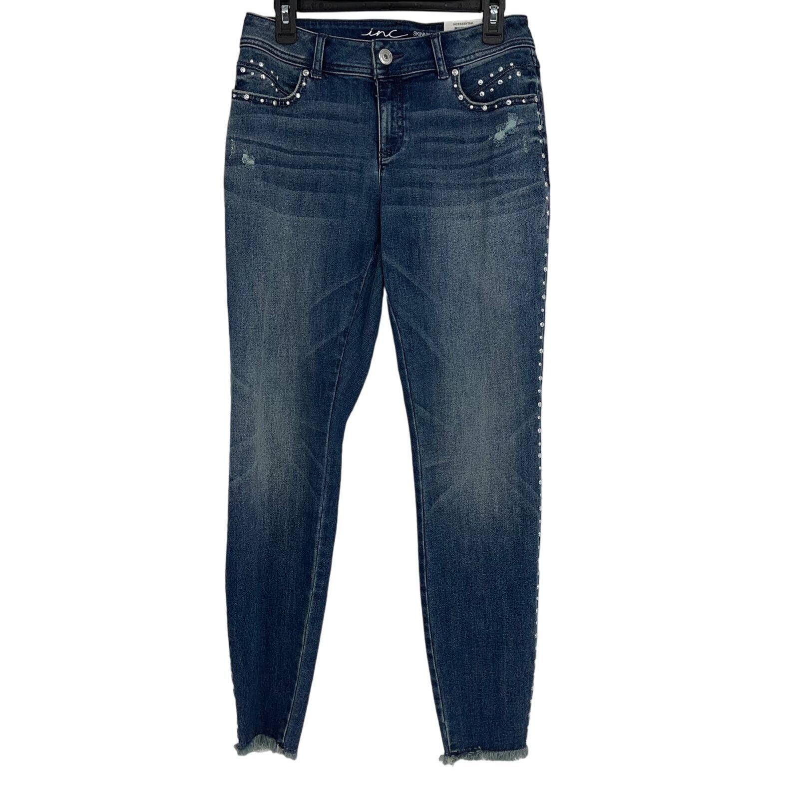 I.N.C INC Skinny Leg Curvy Fit Skinny Leg Embellished Jeans Size 6 Size 28" / US 6 / IT 42 - 1 Thumbnail