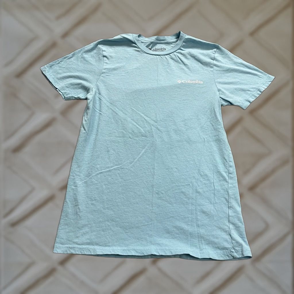 Vintage Columbia T-Shirt Mens Small Pastel BlueCrew Neck Short Sleeve Cotton Tee Graphic Size US S / EU 44-46 / 1 - 1 Thumbnail