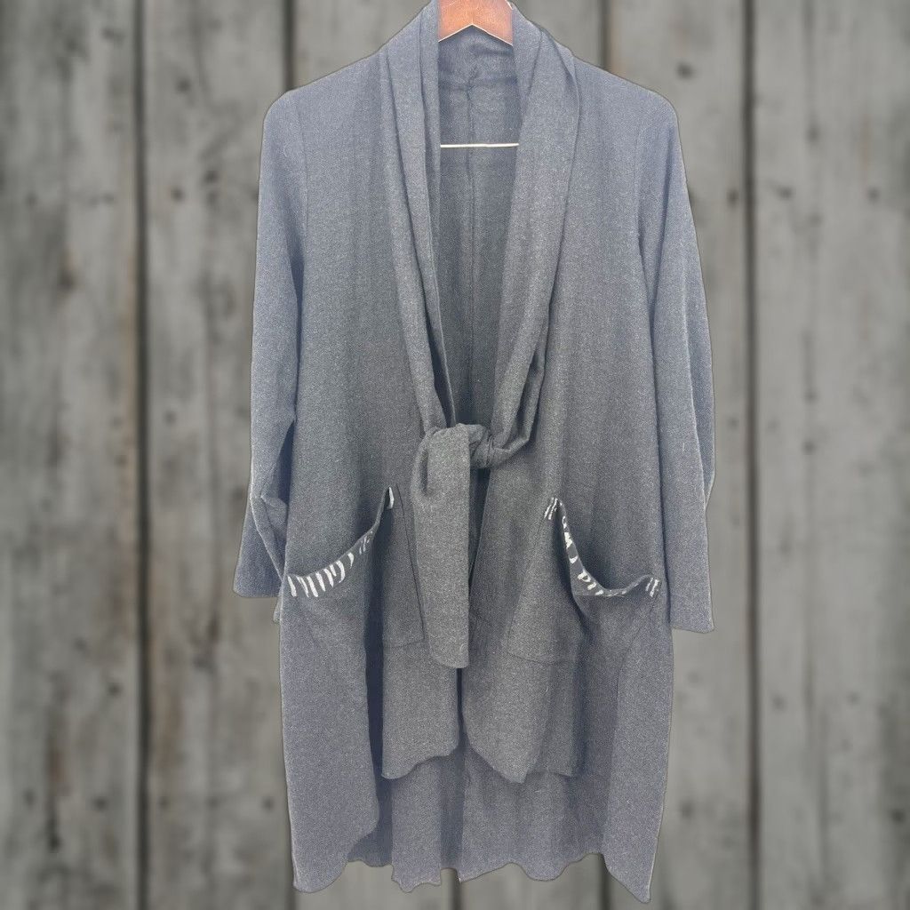 Vintage Luukaa Sweater Womens Large Open Front Cardigan Kimono Quiet Lux Lagenlook READ Size L / US 10 / IT 46 - 1 Thumbnail