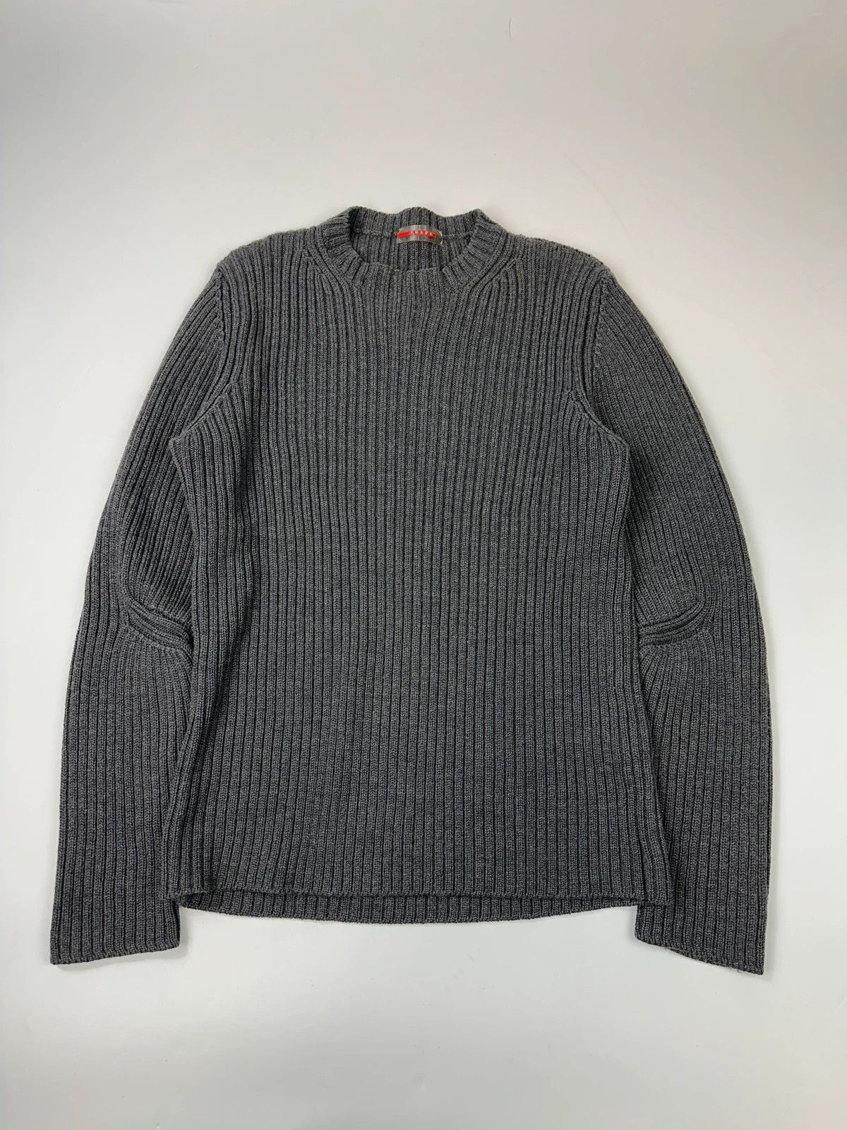 Prada Prada Sport FW2004 Grey Ribbed Wool Knit Sweater Size US M / EU 48-50 / 2 - 1 Thumbnail
