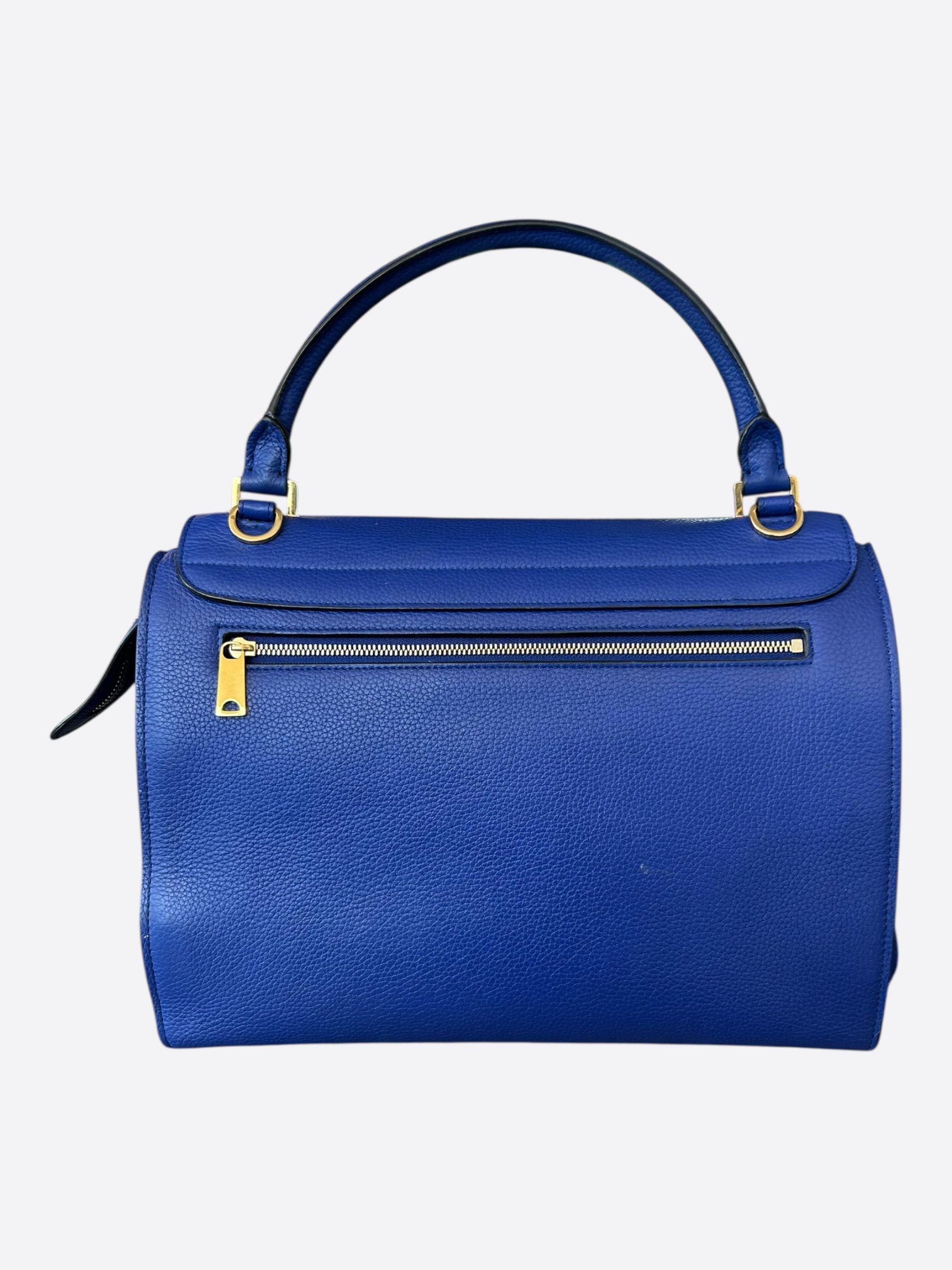 Celine Celine Blue Leather Trapeze Medium Shoulder Bag Size ONE SIZE - 3 Thumbnail