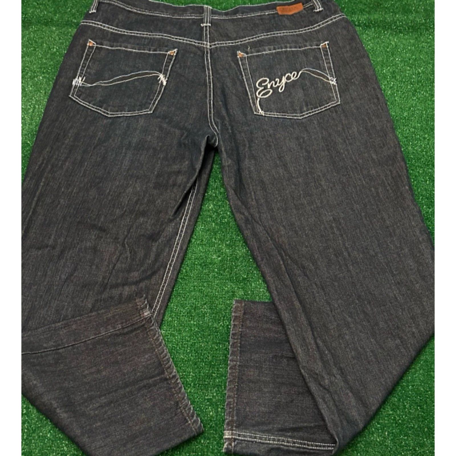 Enyce VINTAGE Enyce Baggy Jeans Mens 42 Dark Wash Skater Grunge Hip Hop Y2K Wide-Leg 33 Inseam Mens Size US 42 / EU 58 - 2 Thumbnail