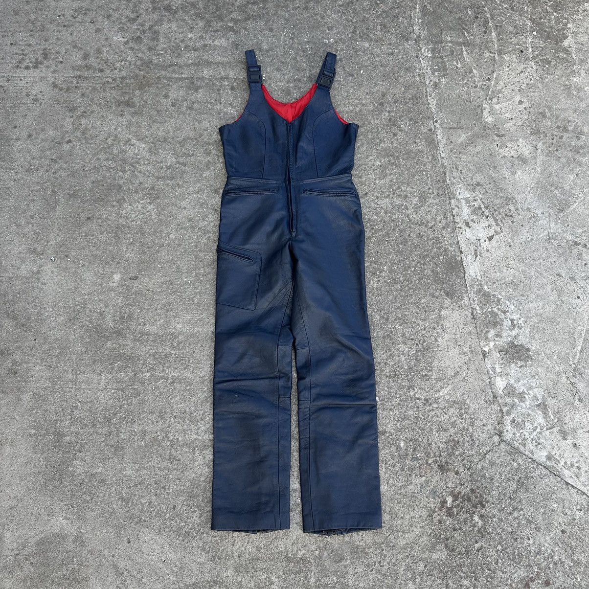 Vintage Vintage Moto Leather Pants Overalls Size 44 Style USA 00s Size 30" / US 8 / IT 44 - 1 Thumbnail