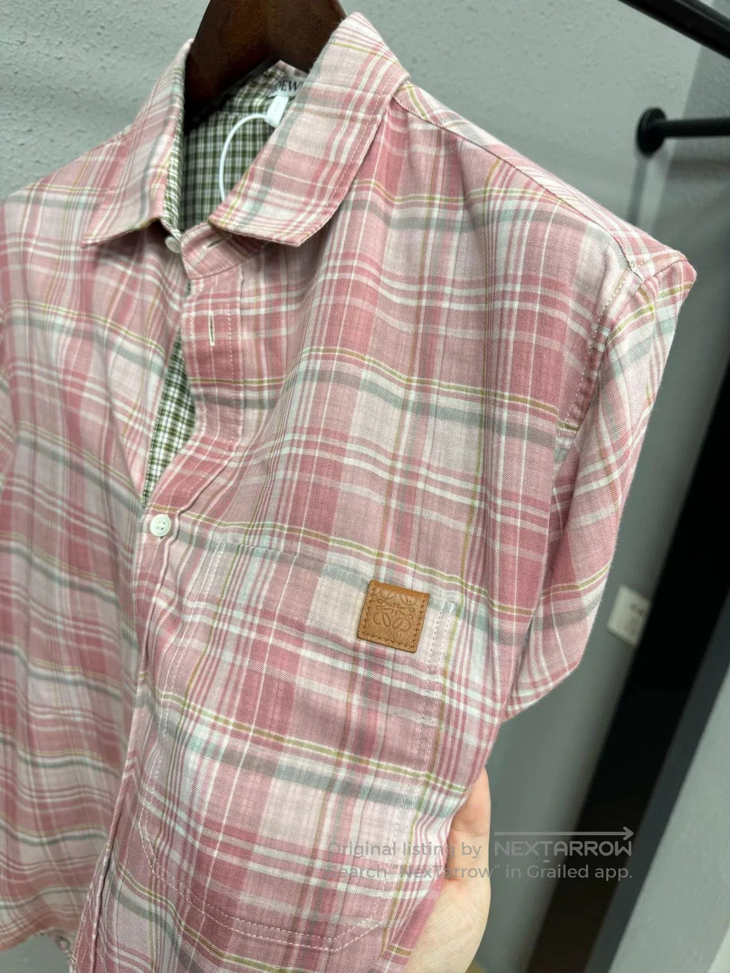 Loewe Loewe Pink Plaid Short Sleeve Shirt. Size M / US 6-8 / IT 42-44 - 3 Thumbnail