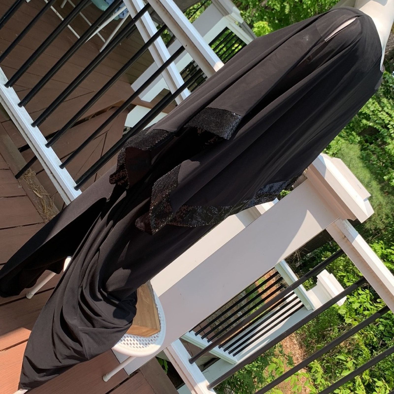 Vintage R&M Richard Black Gown Occasion Dress with Chiffon Cape Size XXL / US 16-18 / IT 52-54 - 11 Thumbnail