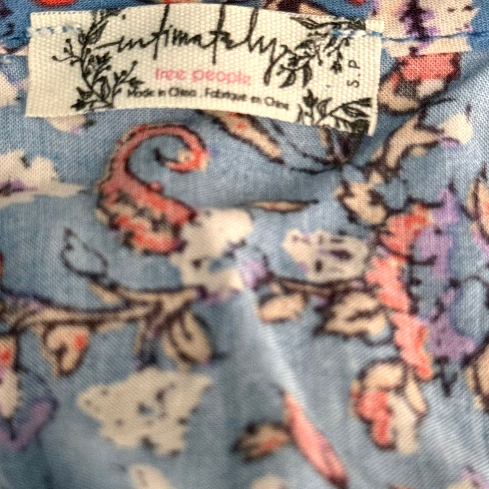 Free People VINTAGE? No — Intimately Free People Morning Slip Dress S Blue Paisley Racerback Boho Summer Size S / US 4 / IT 40 - 5 Thumbnail