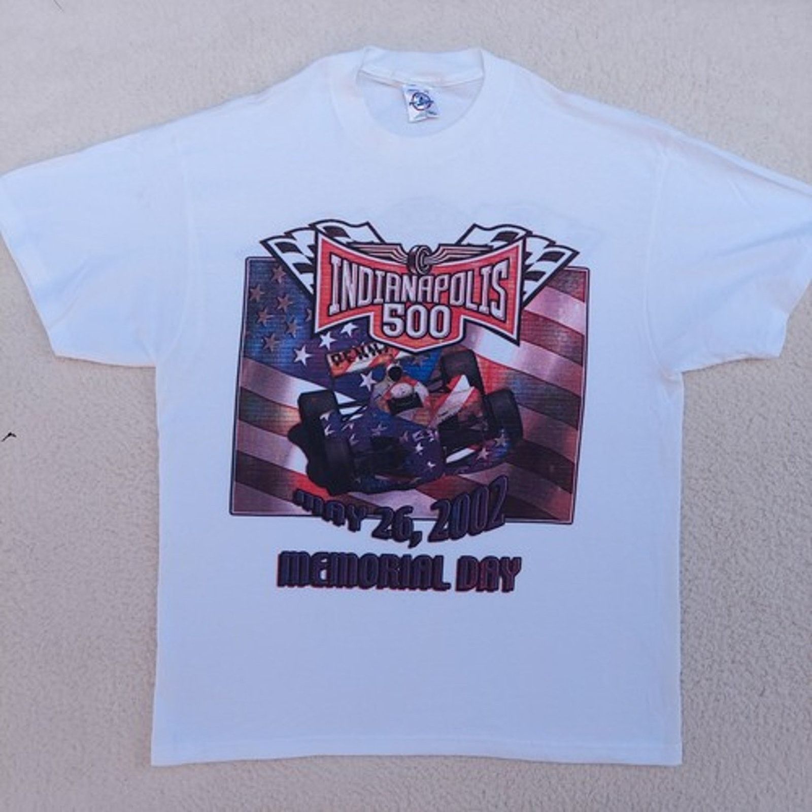 Delta Indianapolis 500 Memorial Day 2002 T Shirt White Mens Large Size US L / EU 52-54 / 3 - 1 Thumbnail