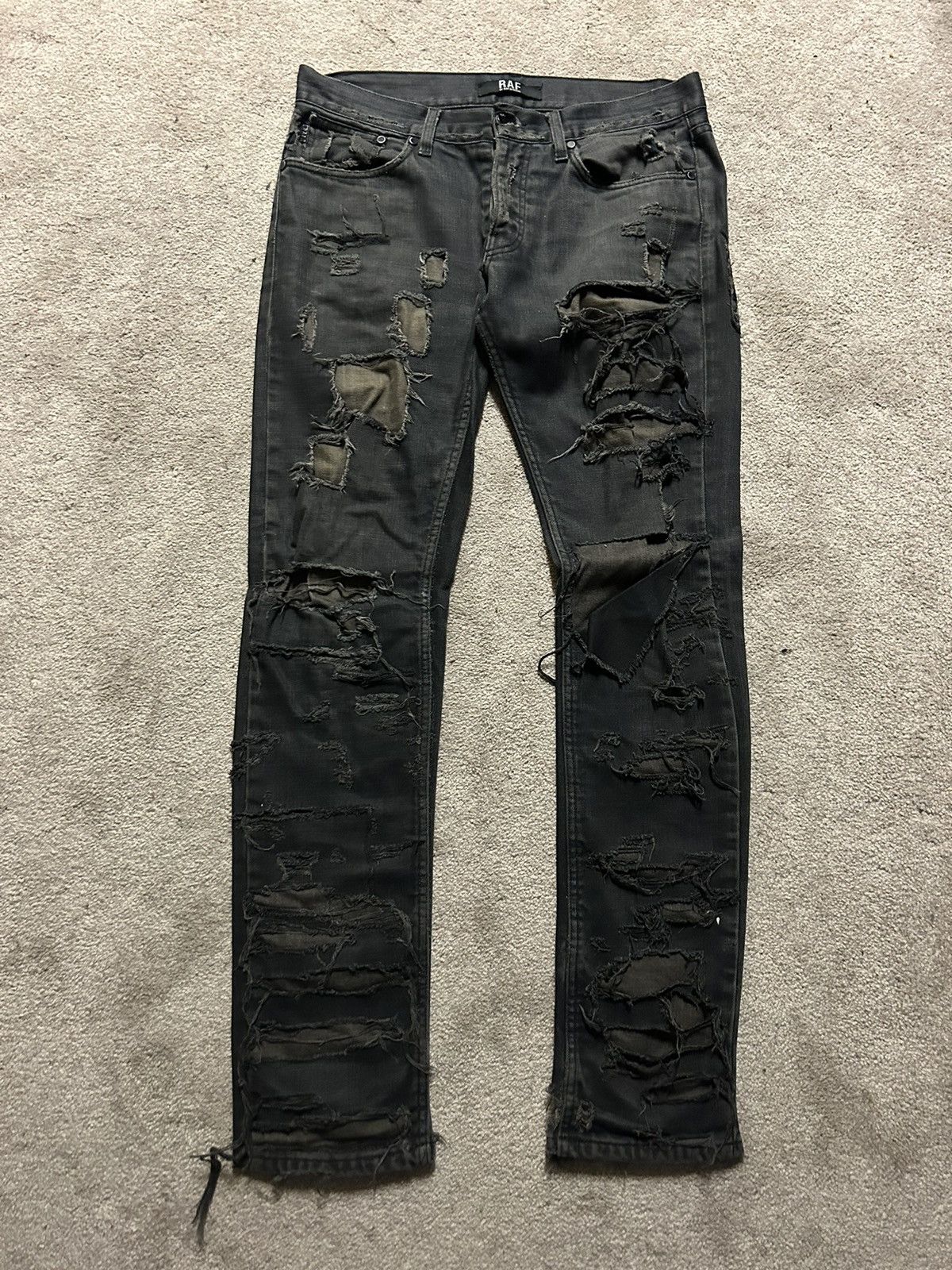 Raf by Raf Simons Destroyed Zombie Double Layered Thrashed Denim Size US 32 / EU 48 - 1 Thumbnail