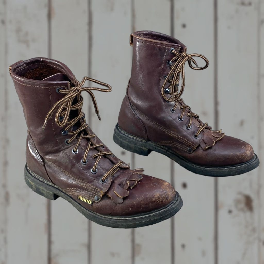 Timberland × Vintage Trashed Vintage Timberland work boots | Grailed