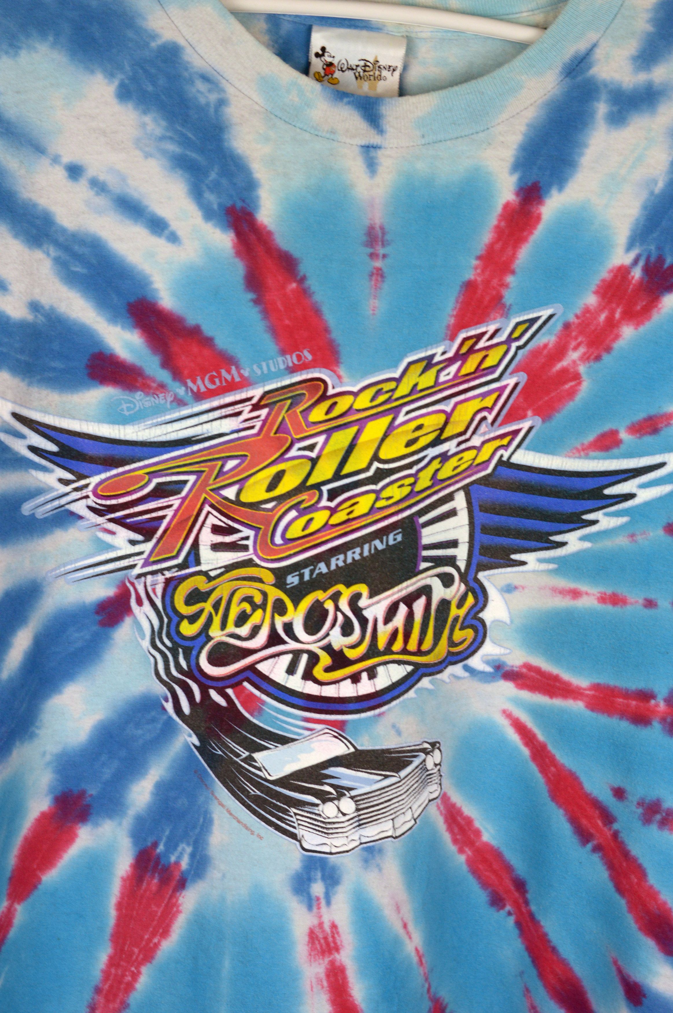 Aerosmith Rock n Roller Coaster Aerosmith Rock The World 90s Tie Dye Size US XL / EU 56 / 4 - 3 Thumbnail