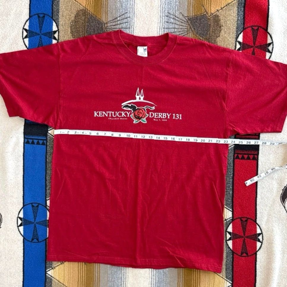 Gildan VINTAGE Kentucky Derby Churchill Downs 2005 T-Shirt XL Red Gildan Men Racing Horses Y2K Size US XL / EU 56 / 4 - 4 Thumbnail
