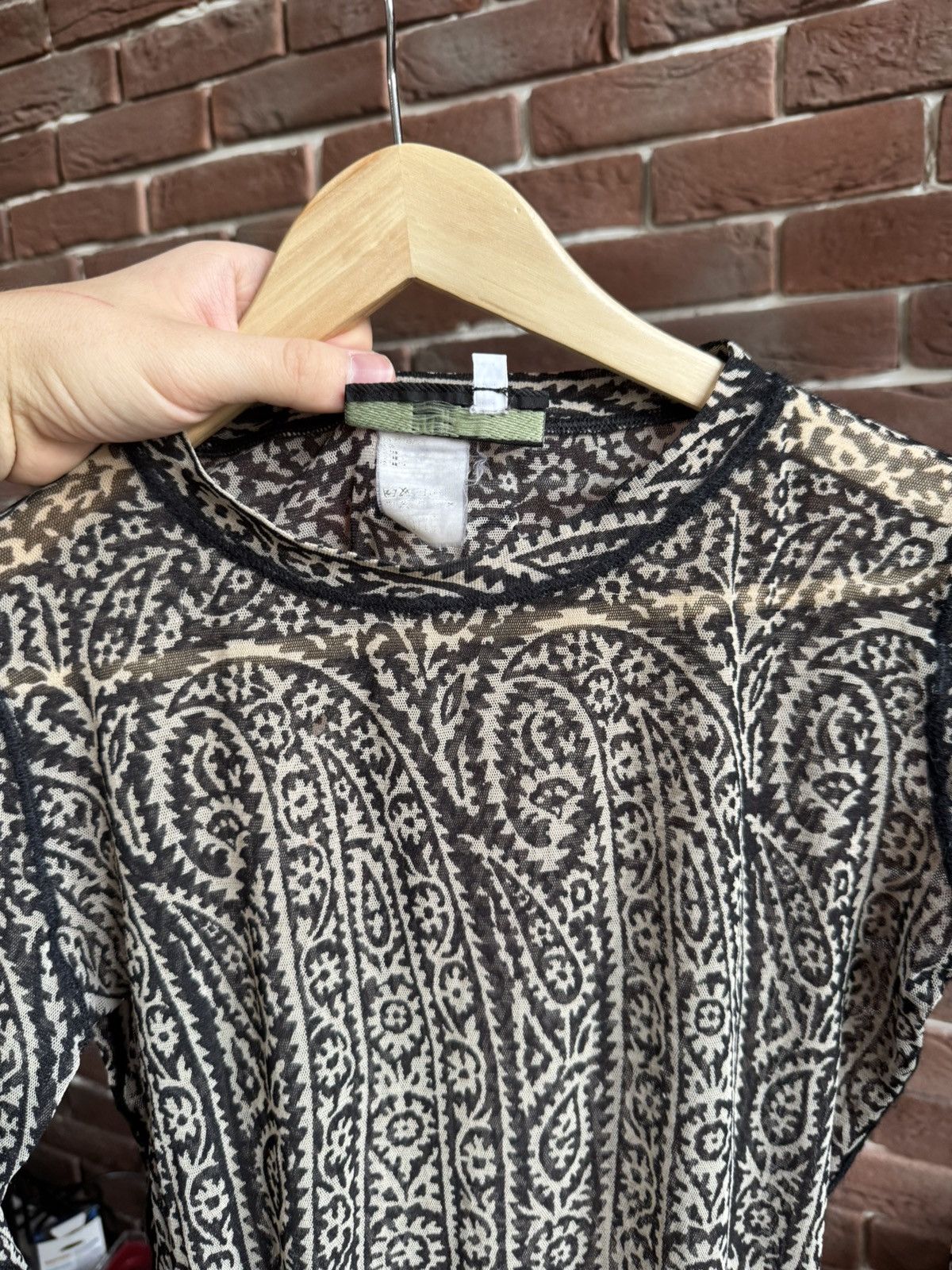 Jean Paul Gaultier Vintage 90s Jean Paul Gaultier Paisley Mesh LS TOP JP Shirt Size XL / US 12-14 / IT 48-50 - 8 Thumbnail