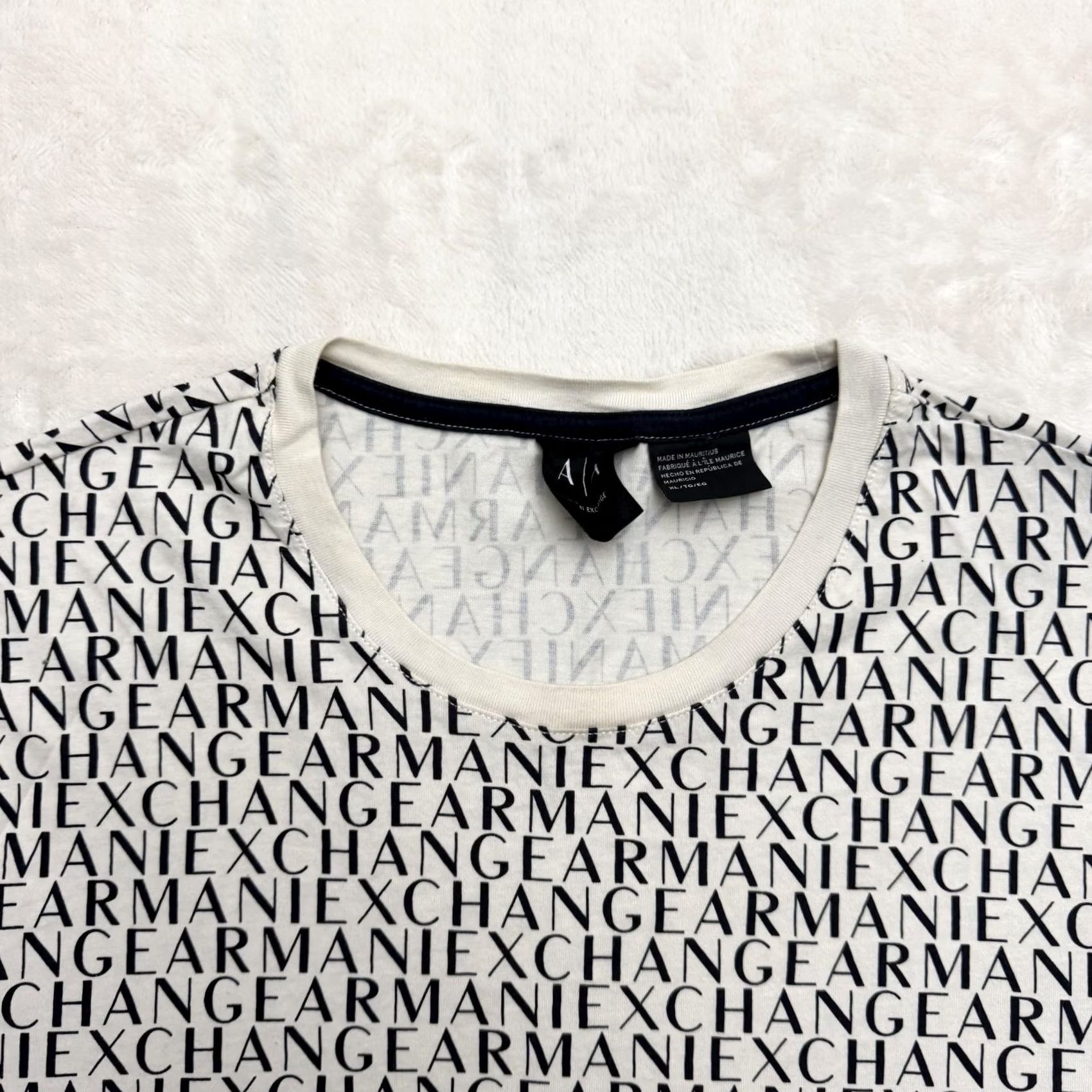 Armani Exchange Armani Exchange Shirt Mens XL White All Over Logo AOP Graphic Print Short Sleeve Crew Neck T-Shirt Mens White Logo Print XL Size US XL / EU 56 / 4 - 2 Thumbnail