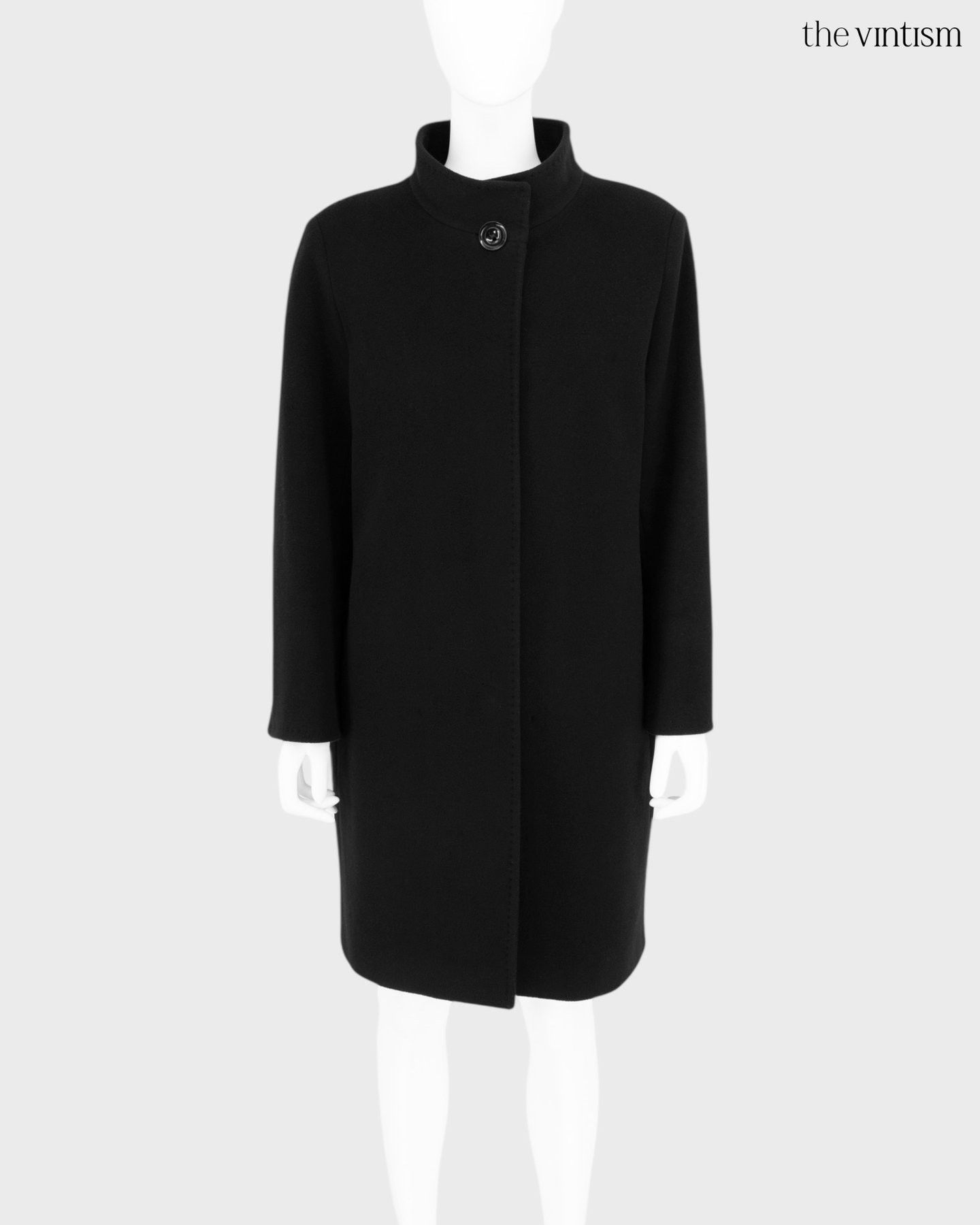 Cinzia Rocca Cinzia Rocca Black 90% Virgin Wool & Cashmere Coat IT 46 Size XL / US 12-14 / IT 48-50 - 3 Thumbnail
