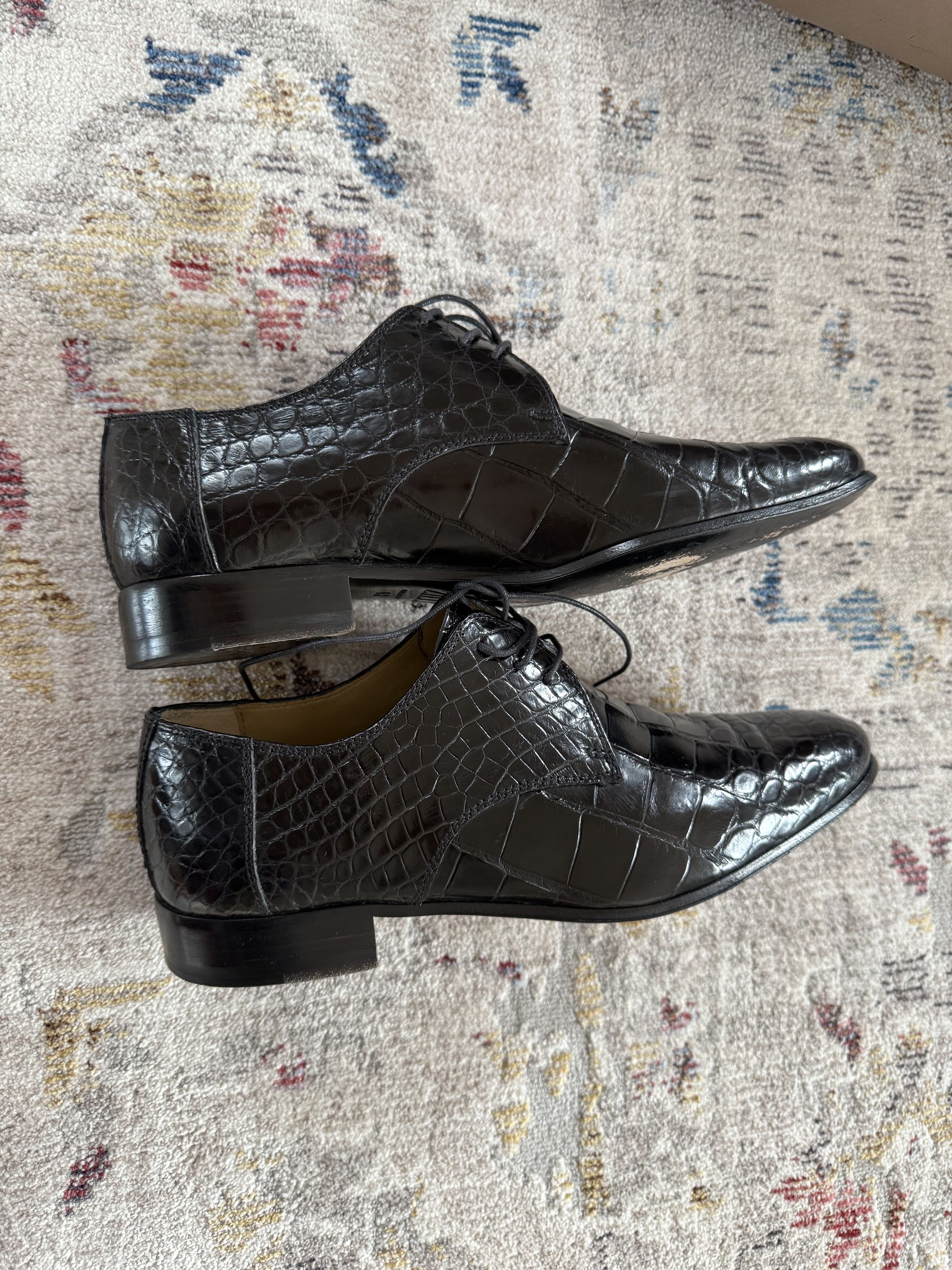 Zilli ZILLI Men's Crocodile Leather Derby Shoes Size US 7 / EU 40 - 5 Thumbnail