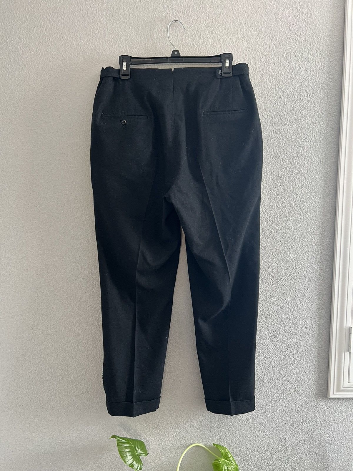 Vintage Penney’s Towncraft Union Made 1950s Black Wool Suit Trousers Size US 32 / EU 48 - 2 Thumbnail