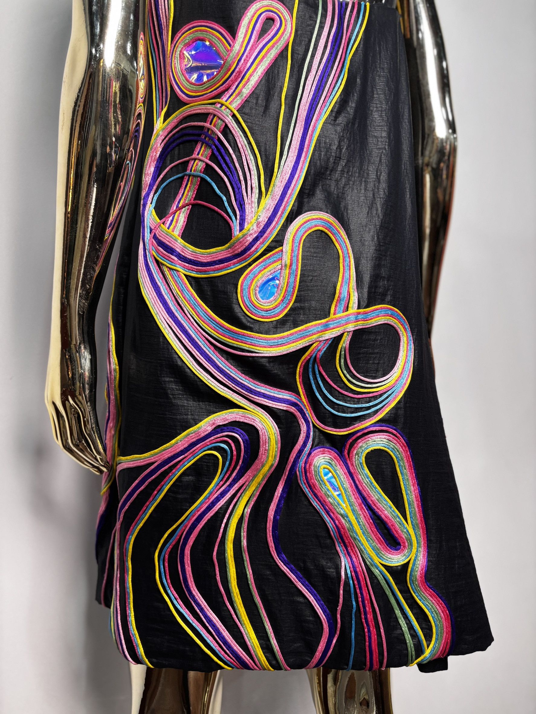 Chloe Chloé Black Silk Embroidered Appliqué Dress Size XS / US 0-2 / IT 36-38 - 10 Thumbnail