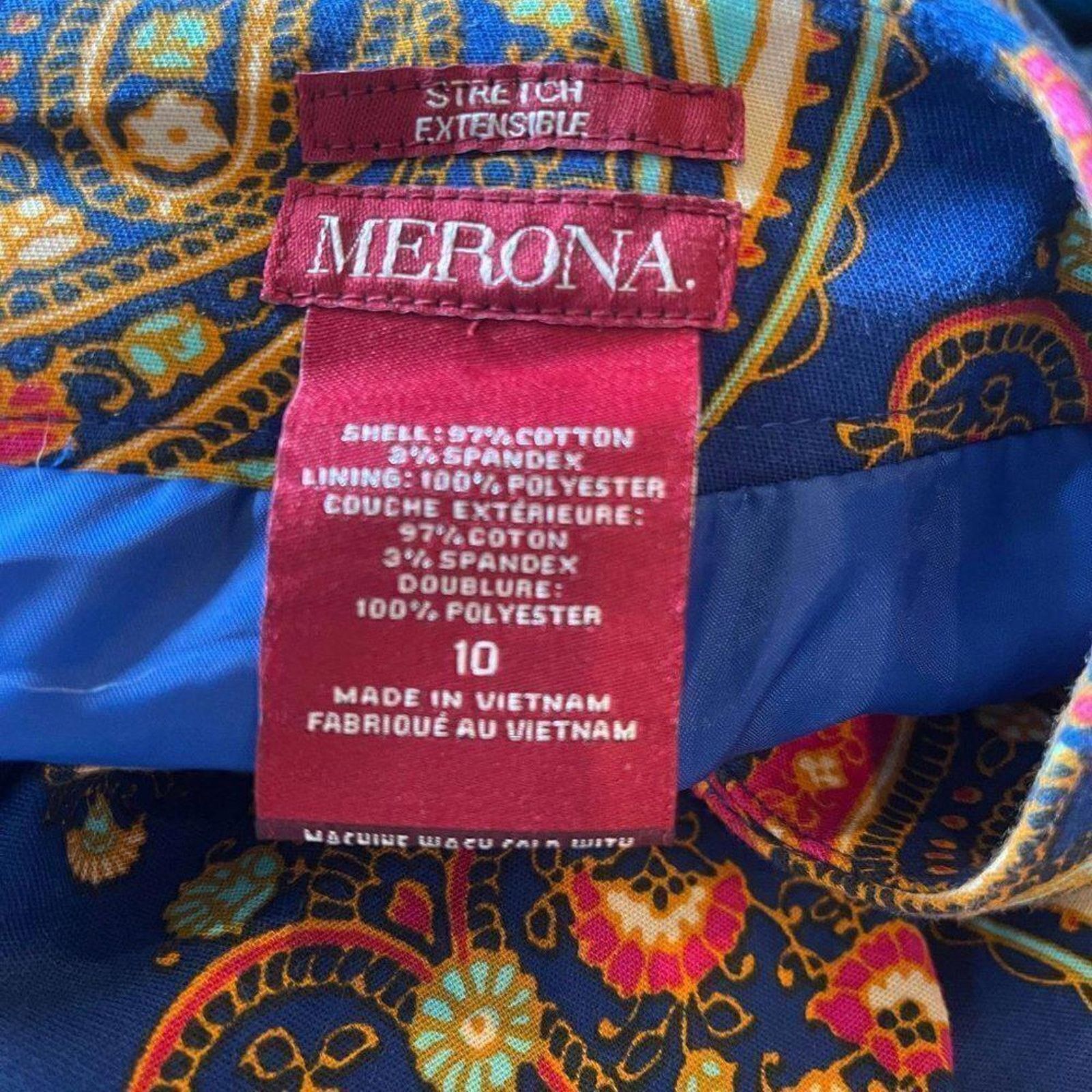 Merona Merona Women's Stretch Paisley Print Skirt - Size 10 Size 32" / US 10 / IT 46 - 2 Thumbnail