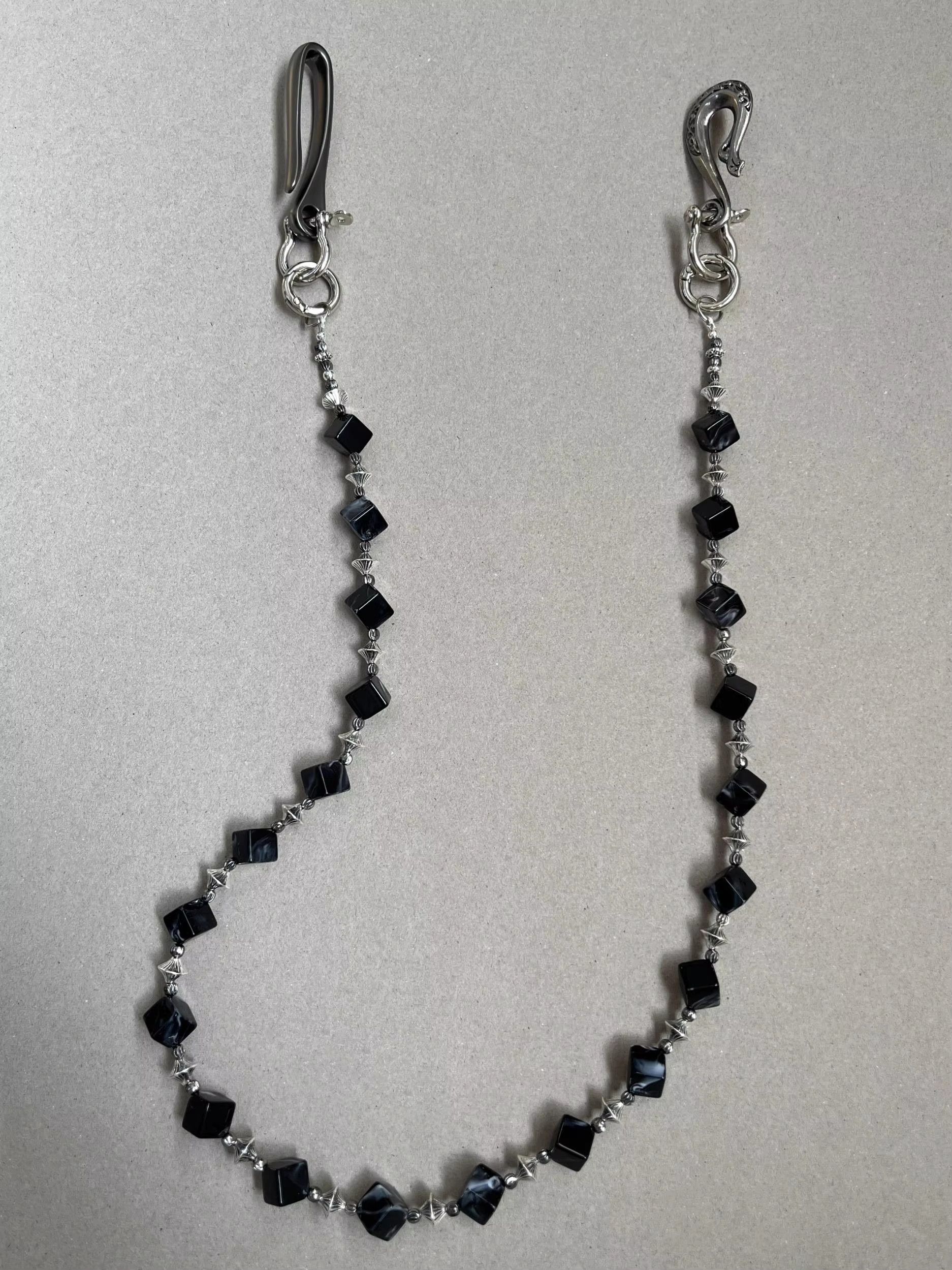 Jewelry Acrylic Black Bead Pants Waist Chain Size ONE SIZE - 4 Thumbnail