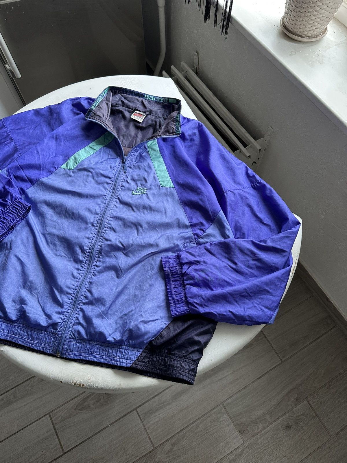 Nike × Vintage Vintage Nike Track Sweatshirt 90s Oversized Multi Size US L / EU 52-54 / 3 - 3 Thumbnail