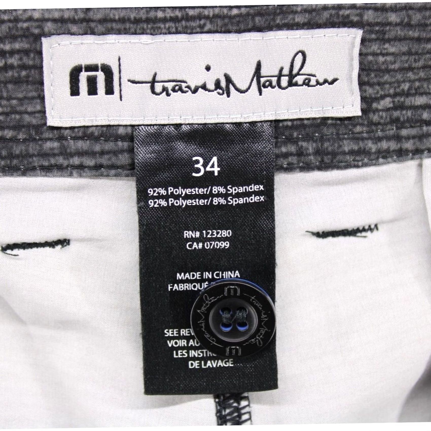TravisMathew Travis Mathew Men's Golf Shorts Performance Tech Stretch Traveler Gray 34 Short Casual Chino Breathable Pockets Regular 34in Waist Inseam 10in Size US 34 / EU 50 - 5 Thumbnail