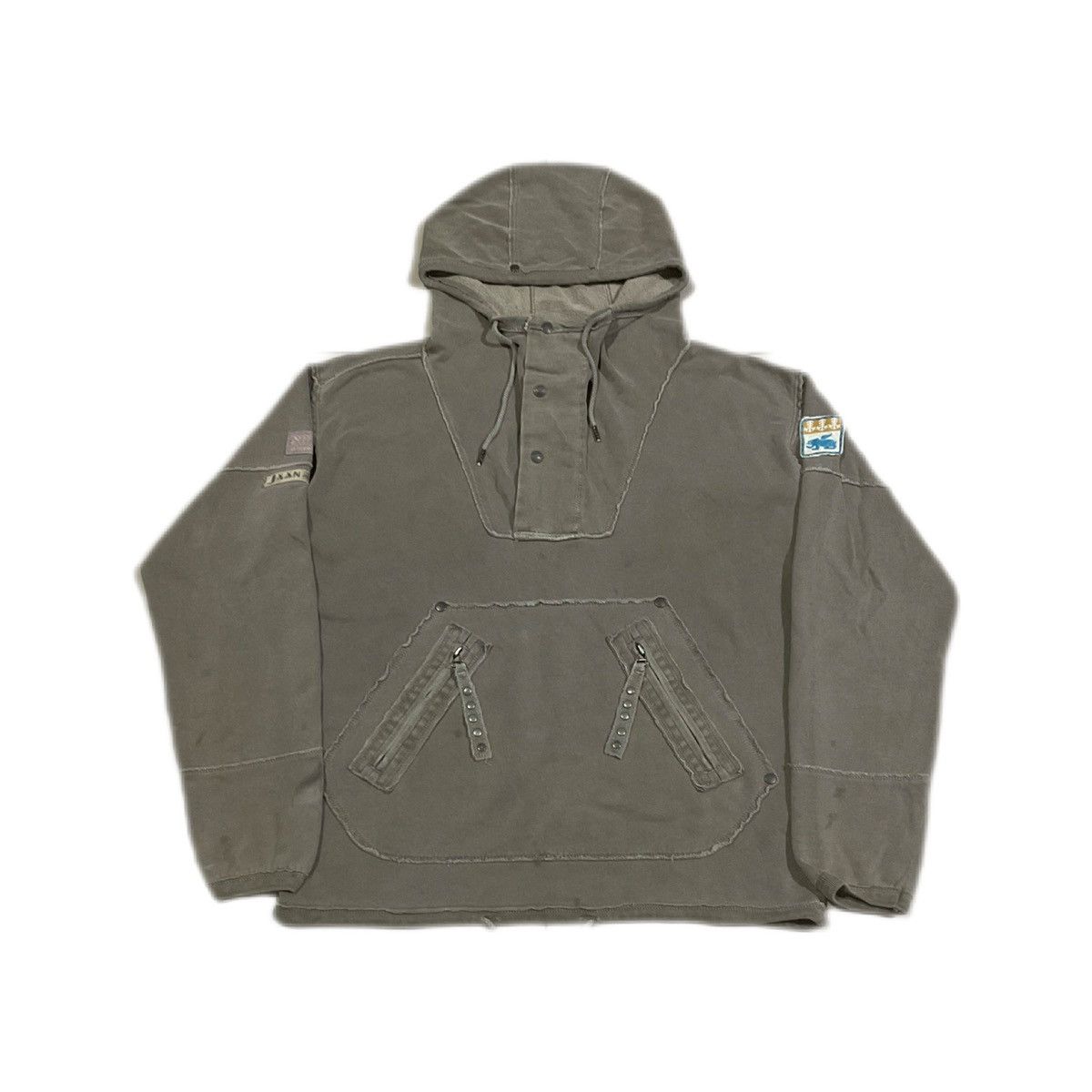 Diesel 🔥Sick Y2K Diesel Frayed Rivet Anorak Hoodie Size US L / EU 52-54 / 3 - 2 Thumbnail