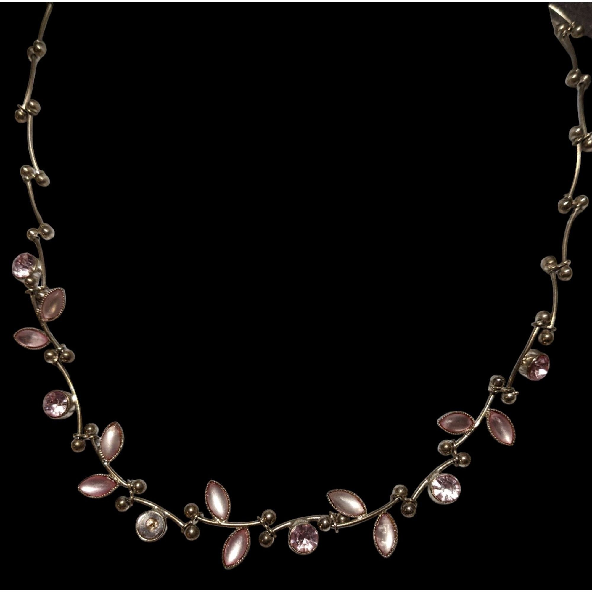 Other Pink Floral Rhinestone Gemmed Princess Necklace Size ONE SIZE - 3 Thumbnail