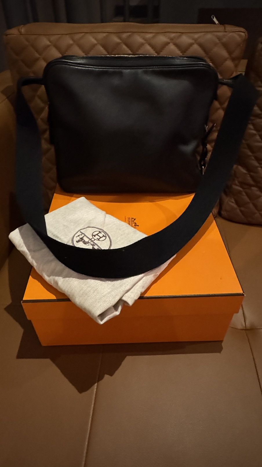 Hermes Hermes Habdo Reporter Black Shoulder Bag Size ONE SIZE - 4 Thumbnail